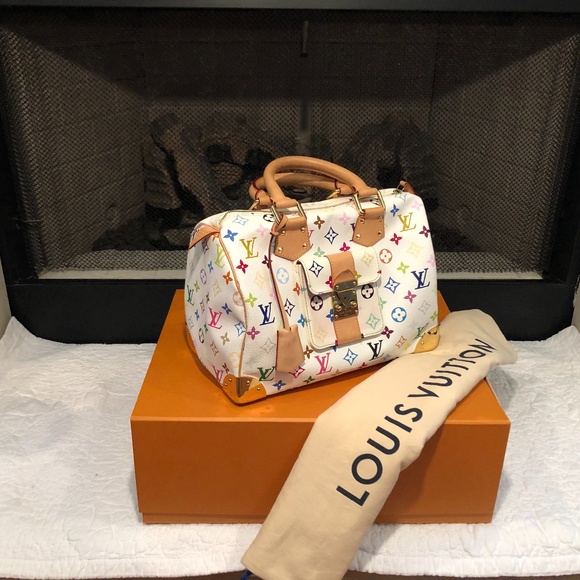 Louis Vuitton, Bags, Louis Vuitton Speedy Monogram Multicolore 3 White